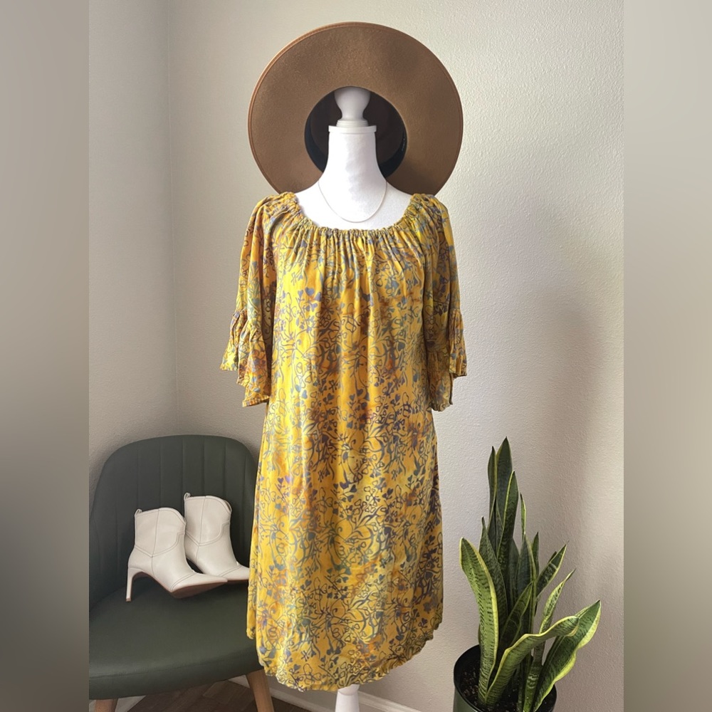 Tropical Summer Vacation Yellow Lightweight Beach Vibes Dress - Picture 4 of 12